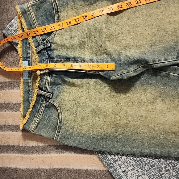 🔴 🔚🔜 SALE Bunnys 🐰 Y2K Acid Wash Straight Leg Thick Denim Jeans. - Picture 8 of 12